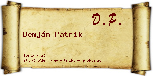 Demján Patrik névjegykártya